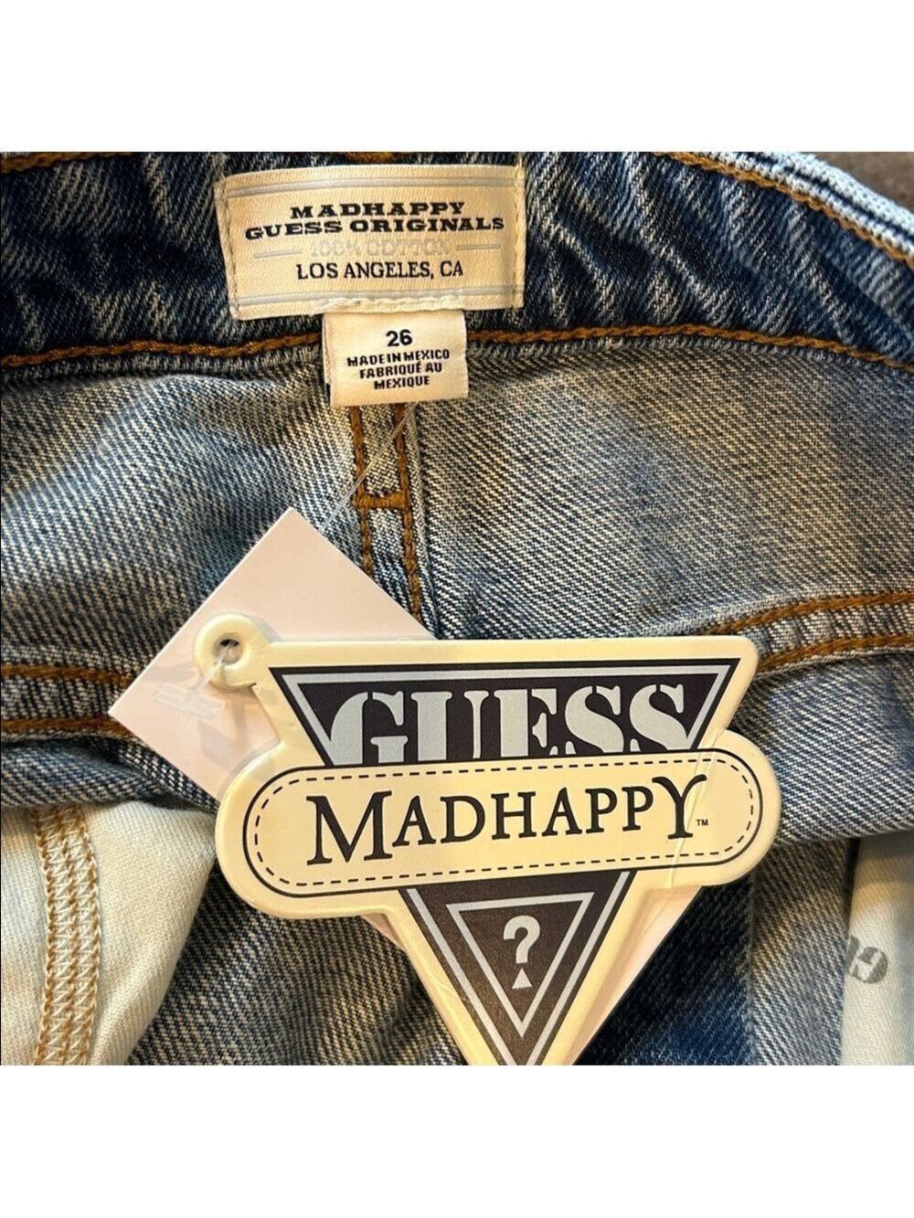 Madhappy X Guess The Boyfriend Jeans Collaboration in Light Wash Sz 26 NWT - Picture 10 of 12